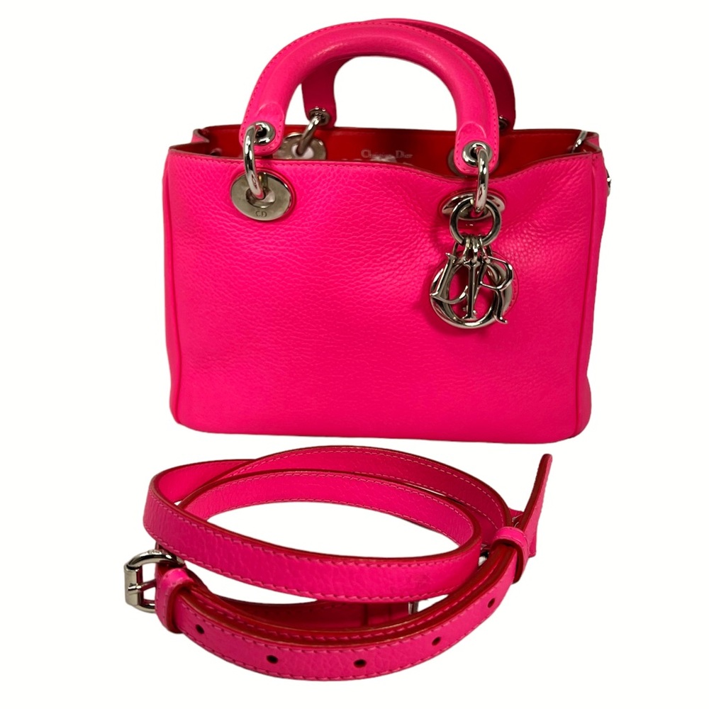 DIOR Calfskin Small Diorissimo Tote Fuchsia